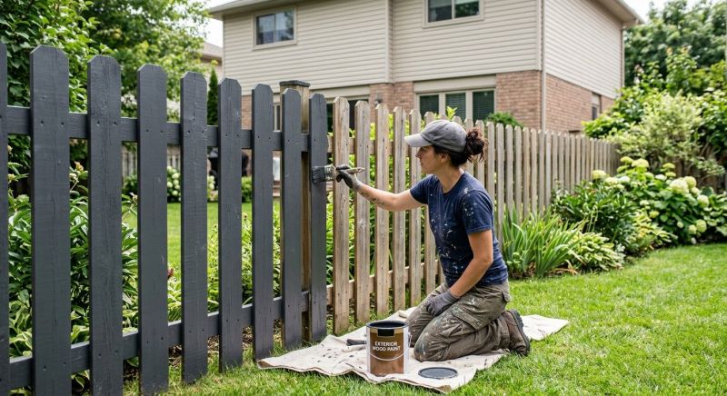 Residential Fence Painting project example
